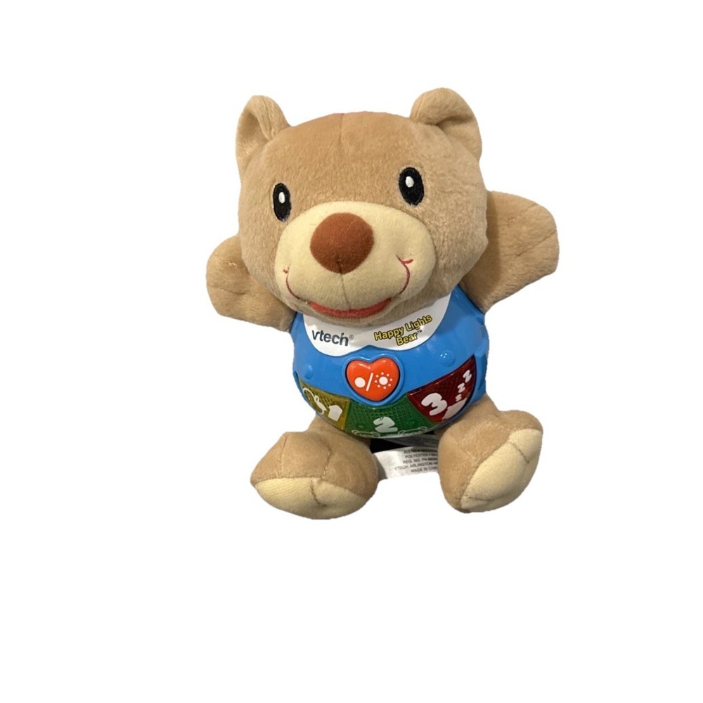 VTech Happy Lights Musical Interactive Bear Plush Learning Toy, On The Go Clip